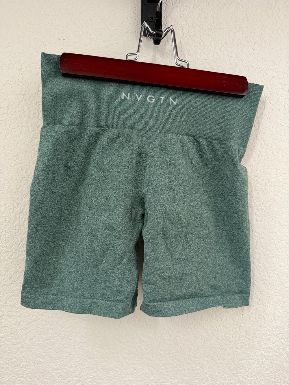 NVGTN Seamless High-Waist Bike Shorts Heather Green - Size S